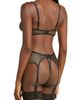 Coquette Coquette Shimmery Fishnet Thong & Garter Belt Set - 2