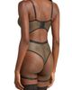 Coquette Coquette Shimmery Underwire Fishnet Teddy with Garter Straps - 2