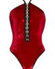 Coquette Coquette Strappy Back Velvet Teddy - 1
