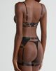 Coquette Coquette Strappy Underwire Bra, Thong & Garter Belt Set - 3