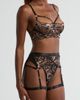 Coquette Coquette Strappy Underwire Bra, Thong & Garter Belt Set - 4