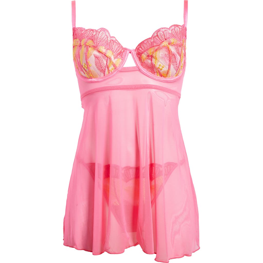 Coquette Coquette Underwire Babydoll Chemise & G-String Set