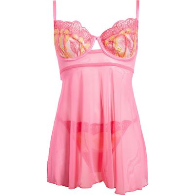 Coquette Coquette Underwire Babydoll Chemise & G-String Set