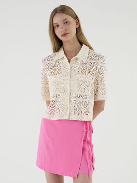 CORALIQUE Linen Wrap Skirt - Pink