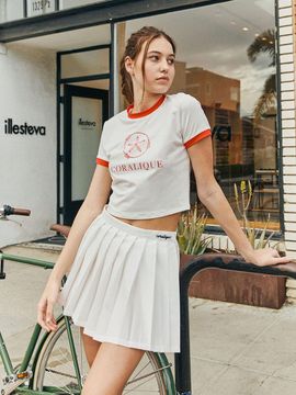 CORALIQUE Tennis Big Logo Crop T-shirt - Red