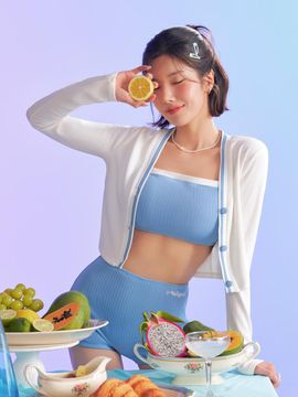 CORALIQUE Twist Bikini Rash Guard Set [Blue]