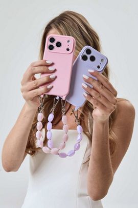 Cordée Cases Cordée Cases Aurelia Marbled Beads Phone Chain in Blush at Urban Outfitters