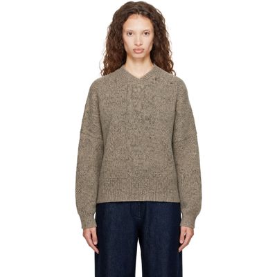 Cordera Cordera Beige Speckled V-Neck Sweater