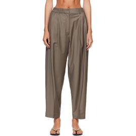 Cordera Cordera Beige Virgin Wool Masculine Barrel Trousers