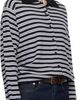 Cordera Cordera Black & White Merino Wool Striped Polo Cardigan - 2