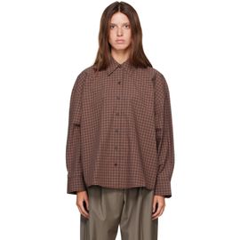 Cordera Cordera Brown Checked Oversized Shirt