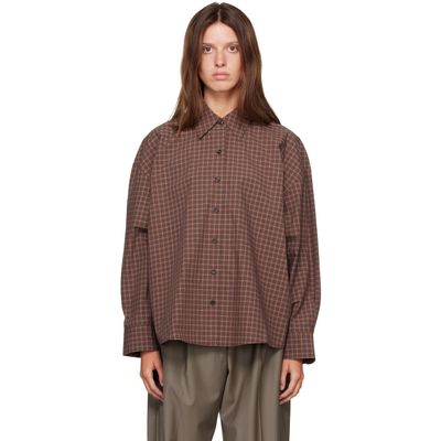 Cordera Cordera Brown Checked Oversized Shirt