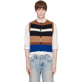 Cordera Cordera Brown Striped Waistcoat Cardigan