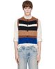 Cordera Cordera Brown Striped Waistcoat Sweater Vest - 1