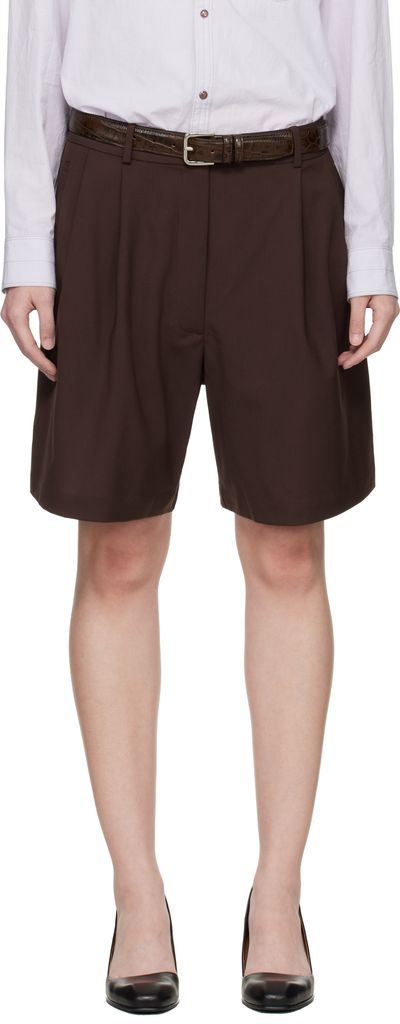 Cordera Cordera Brown Tailored Bermuda Shorts