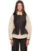 Cordera Cordera Brown Tailored Peplum Top - 1