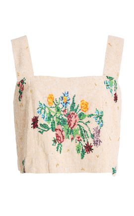 Cordera Cordera Exclusive La Isla Floral Beaded Top