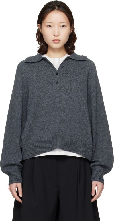 Cordera Cordera Gray Merino Wool Polo