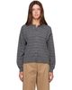 Cordera Cordera Gray Organic Cotton Striped Polo Cardigan - 1