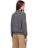 Cordera Cordera Gray Organic Cotton Striped Polo Cardigan - 3