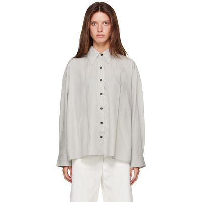 Cordera Cordera Gray Pinstriped Oversized Shirt