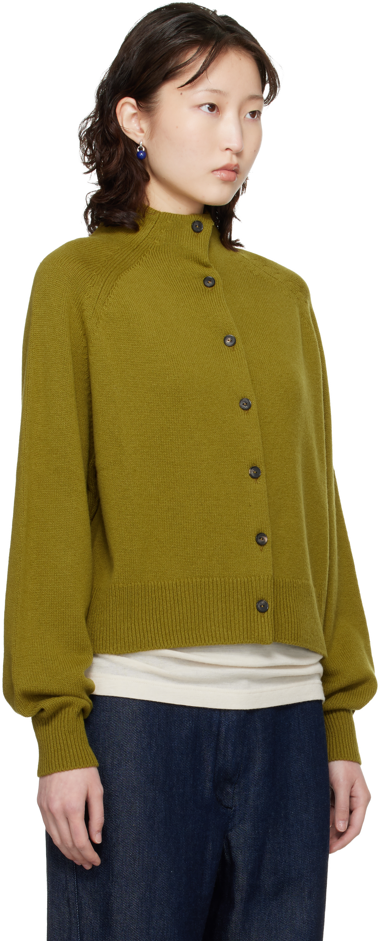 Cordera - Green Merino Wool Perkins Cardigan
