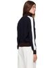 Cordera Cordera Navy & Brown Extrafine Merino Wool Sporty Cardigan - 3