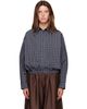 Cordera Cordera Navy Checked Bomber Shirt - 1