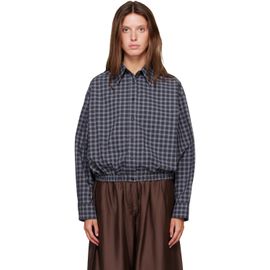Cordera Cordera Navy Checked Bomber Shirt