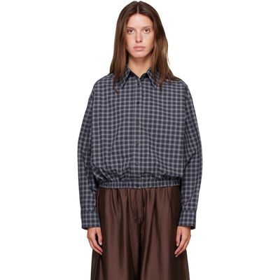 Cordera Cordera Navy Checked Bomber Shirt