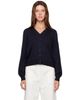 Cordera Cordera Navy Merino Wool Button Cardigan - 1