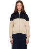 Cordera Cordera Off-White & Navy Extrafine Merino Wool Sporty Cardigan - 1
