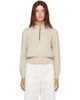 Cordera Cordera Off-White Flecked Cotton Zip-Up Sweater - 1