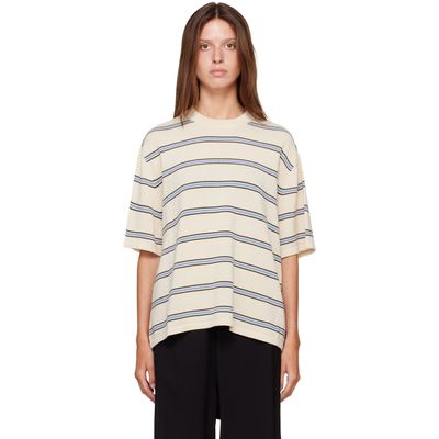 Cordera Cordera Off-White Organic Cotton Striped T-shirt