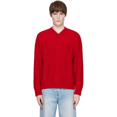 Cordera Cordera Red Wool Braided Sweater