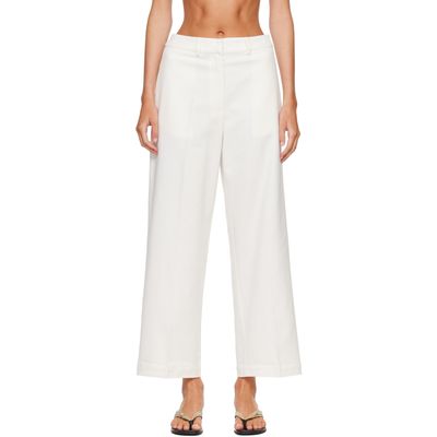 Cordera Cordera White Soft Cotton Straight Trousers
