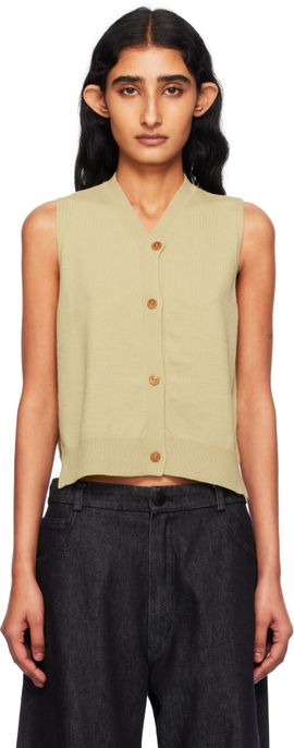 Cordera Cordera Yellow Merino Wool Waistcoat Cardigan