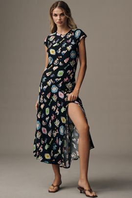 flared halter dress Bebe Women's Printed Halter Flare Maxi Dress, Size XL Polyester
