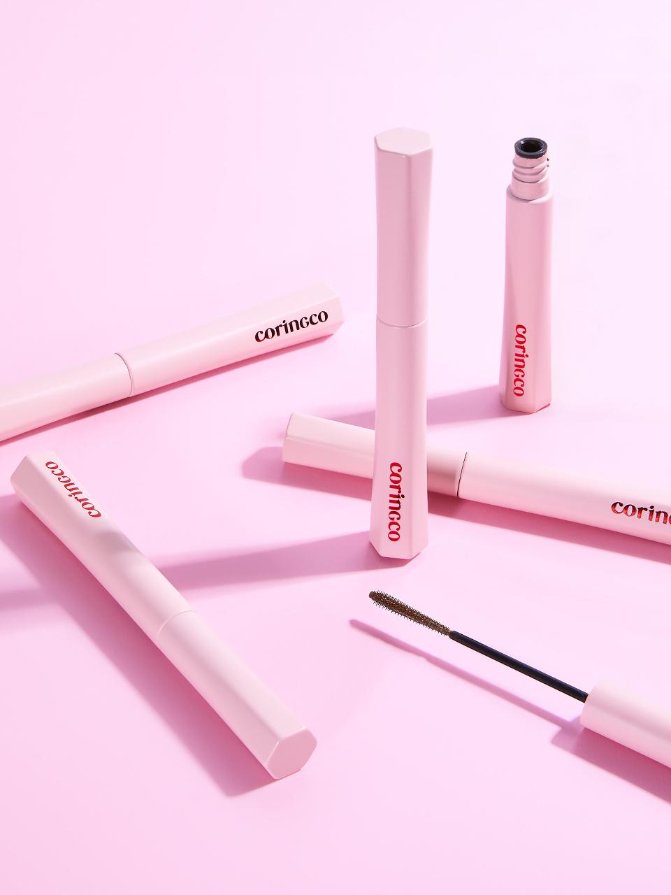 coringco 2-piece Set Micro-bristle Waterproof Skinny Mascara [Deep Black]