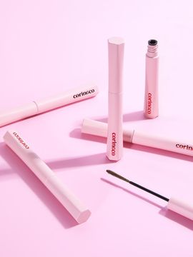 coringco 2-piece Set Micro-bristle Waterproof Skinny Mascara [Deep Black]