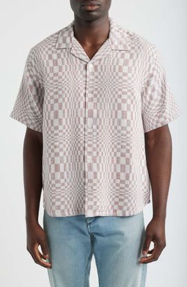Corridor Corridor High Focus Moiré Print Cotton Camp Shirt