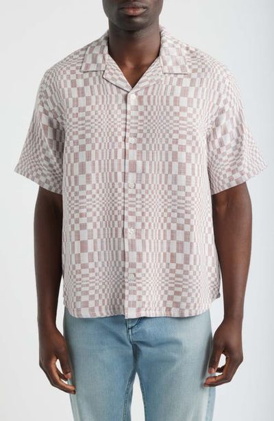 Corridor Corridor High Focus Moiré Print Cotton Camp Shirt
