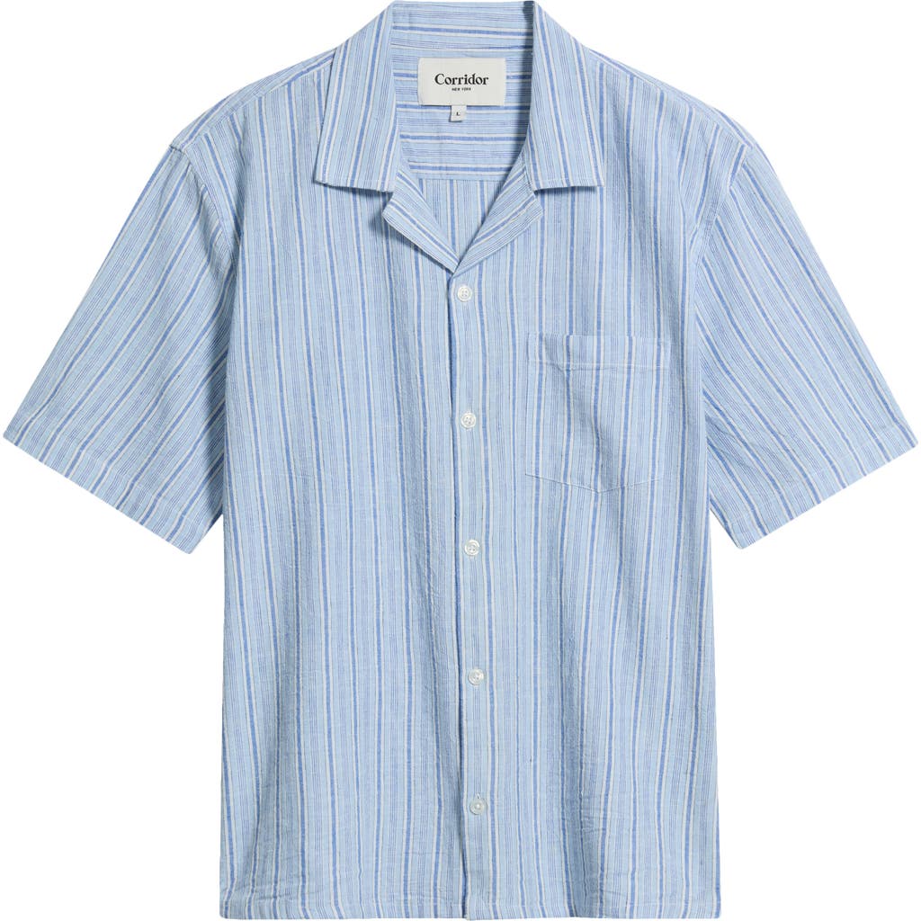 Corridor Corridor Stripe Cotton & Linen Camp Shirt