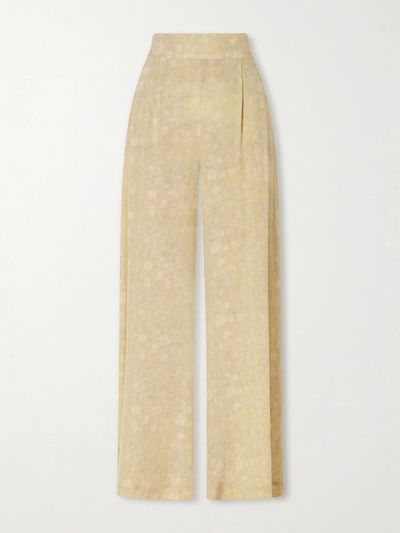 CORTANA Ada printed silk-satin wide-leg pants