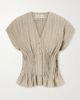 CORTANA Camila gathered linen top - 1