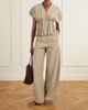 CORTANA Camila gathered linen top - 2