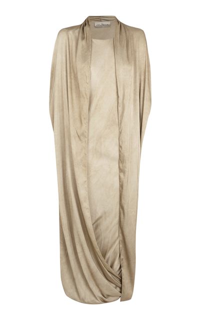 Cortana Cortana Mars Satin Maxi Cape Dress
