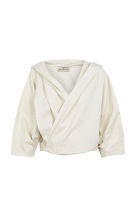 Cortana Cortana Noa LinenCotton Cropped Wrap Jacket