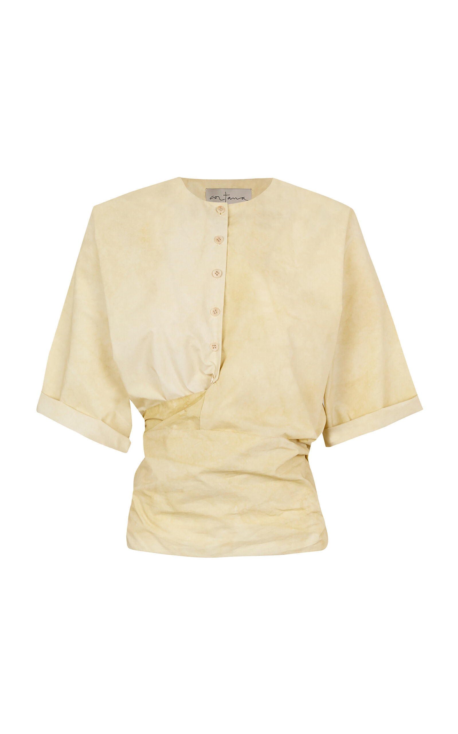 Cortana Cortana Yoko Gathered Wrap Cotton Top