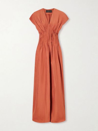 CORTANA Elena gathered woven maxi dress